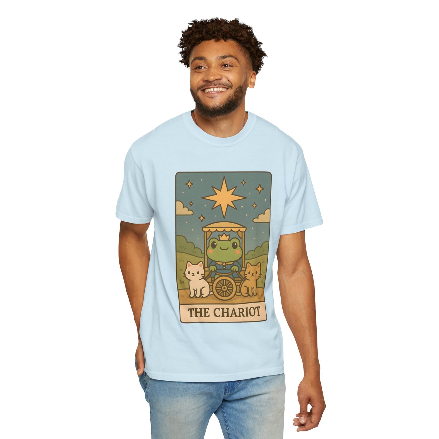Cute Tarotoads "The Chariot" Unisex T-Shirt | Great for Halloween, Warm And Cozy, Great Gift Idea, Astrology Apparel, Unique Tarot Graphic T-Shirt, Good For Cold Weather