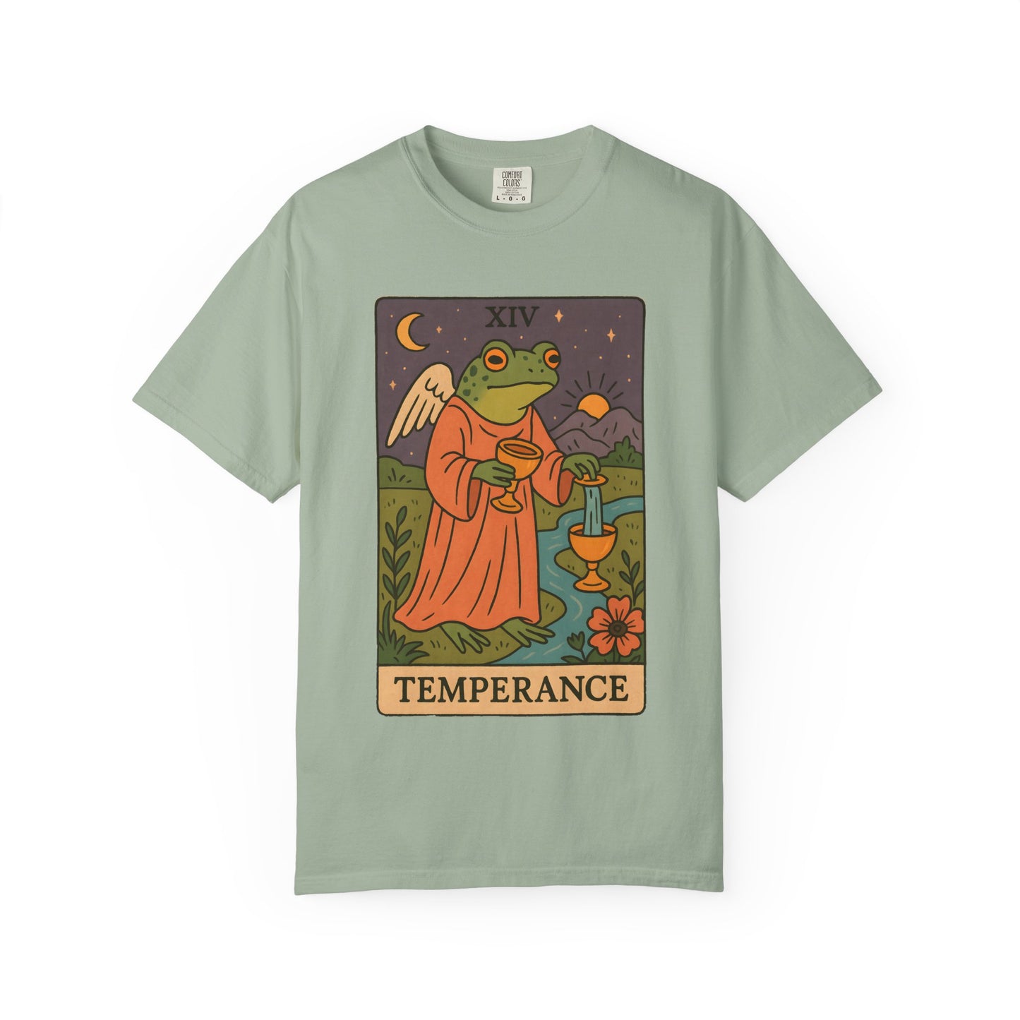 Frog Temperance T-Shirt | Unisex Vintage Style Tee for Nature Lovers, Tarot Fans, Eco-Friendly Gift, Bohemian Apparel, Casual Wear