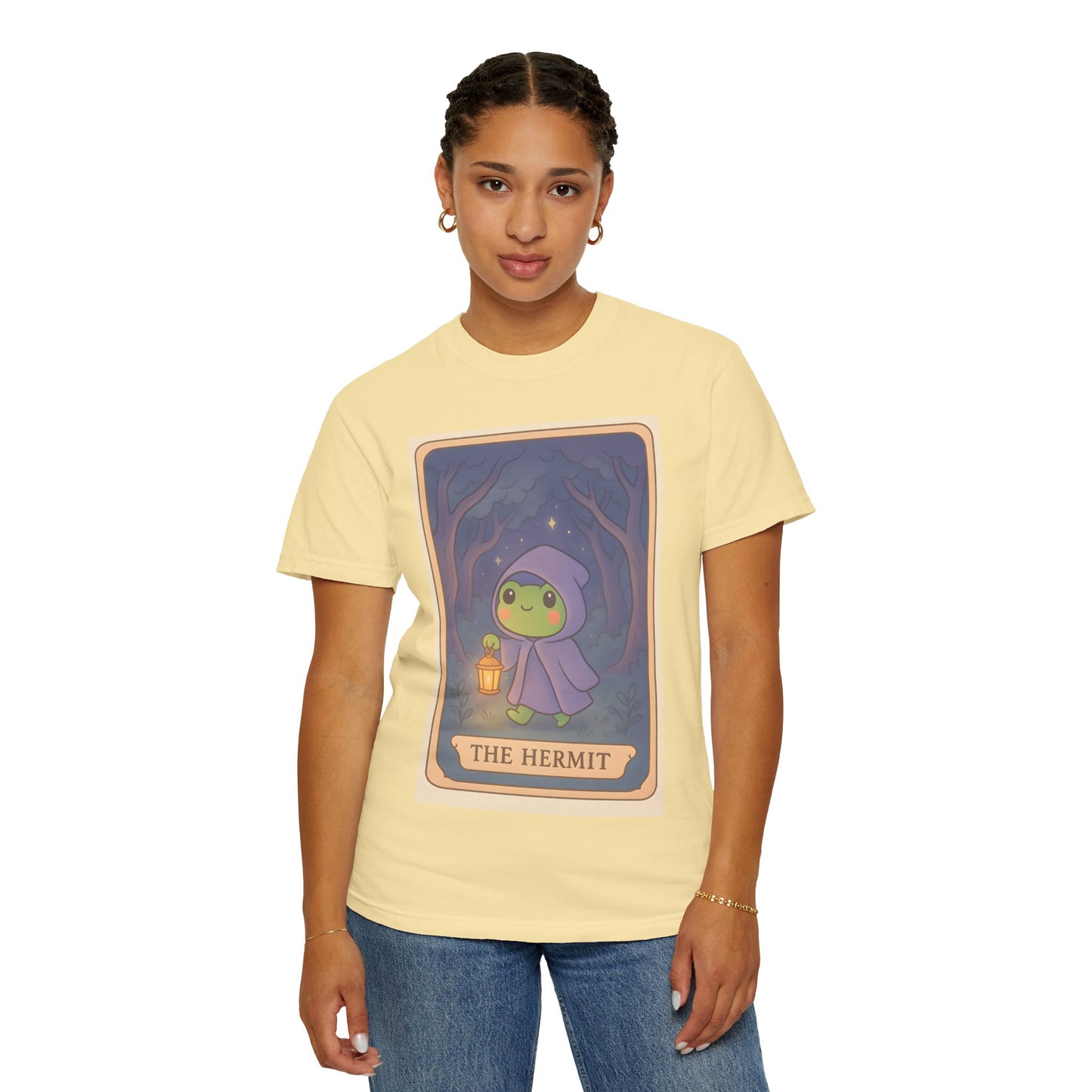 Unisex Garment-Dyed T-Shirt | Adorable Graphic T-shirt | Tarotoads! - “The Hermit"