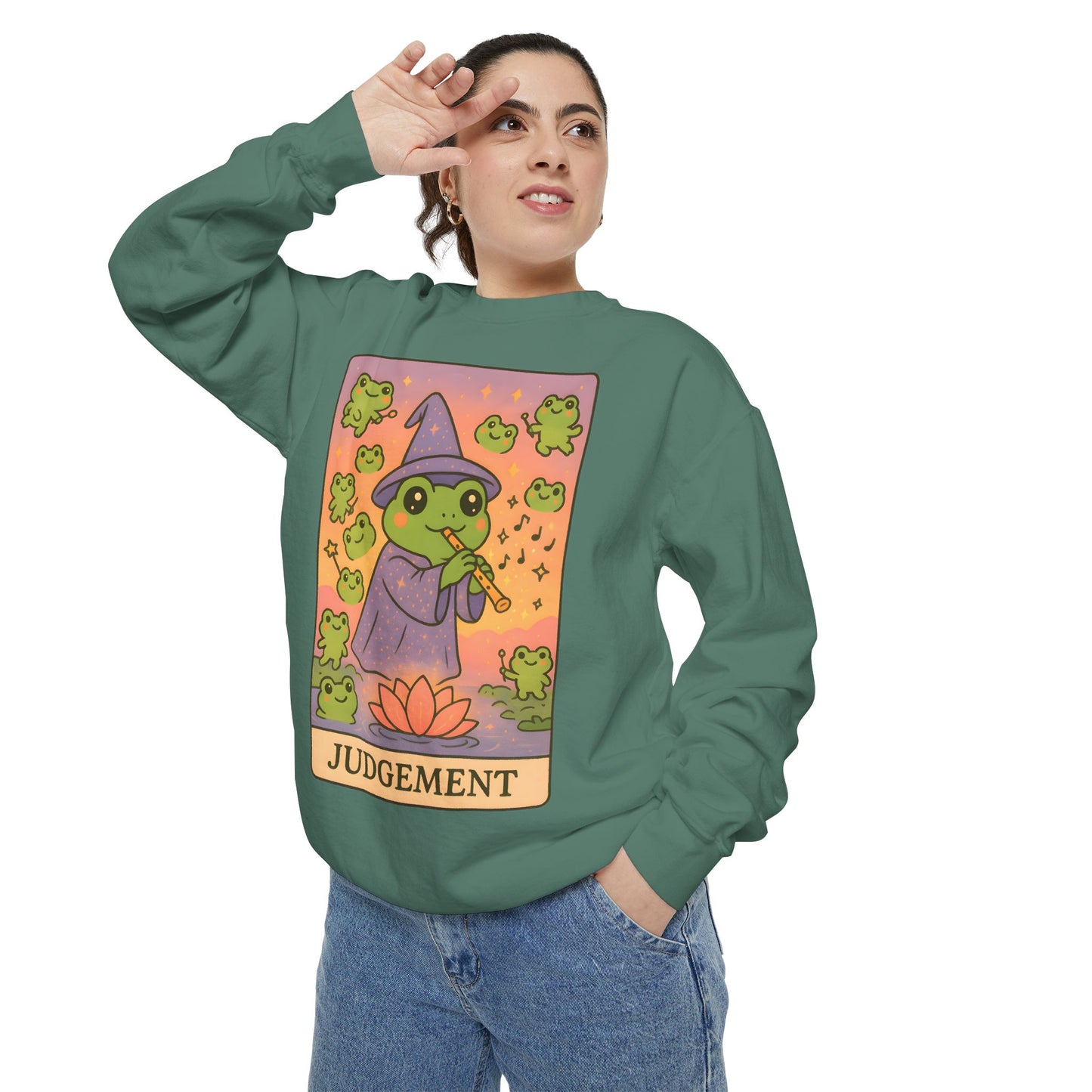 Cozy Tarotoads "Judgement" Unisex Sweatshirt | Astrology Apparel, Perfect for Casual Wear, Gift for Friends Family, Great For Frog and Tarot Lovers, Unisex Apparel