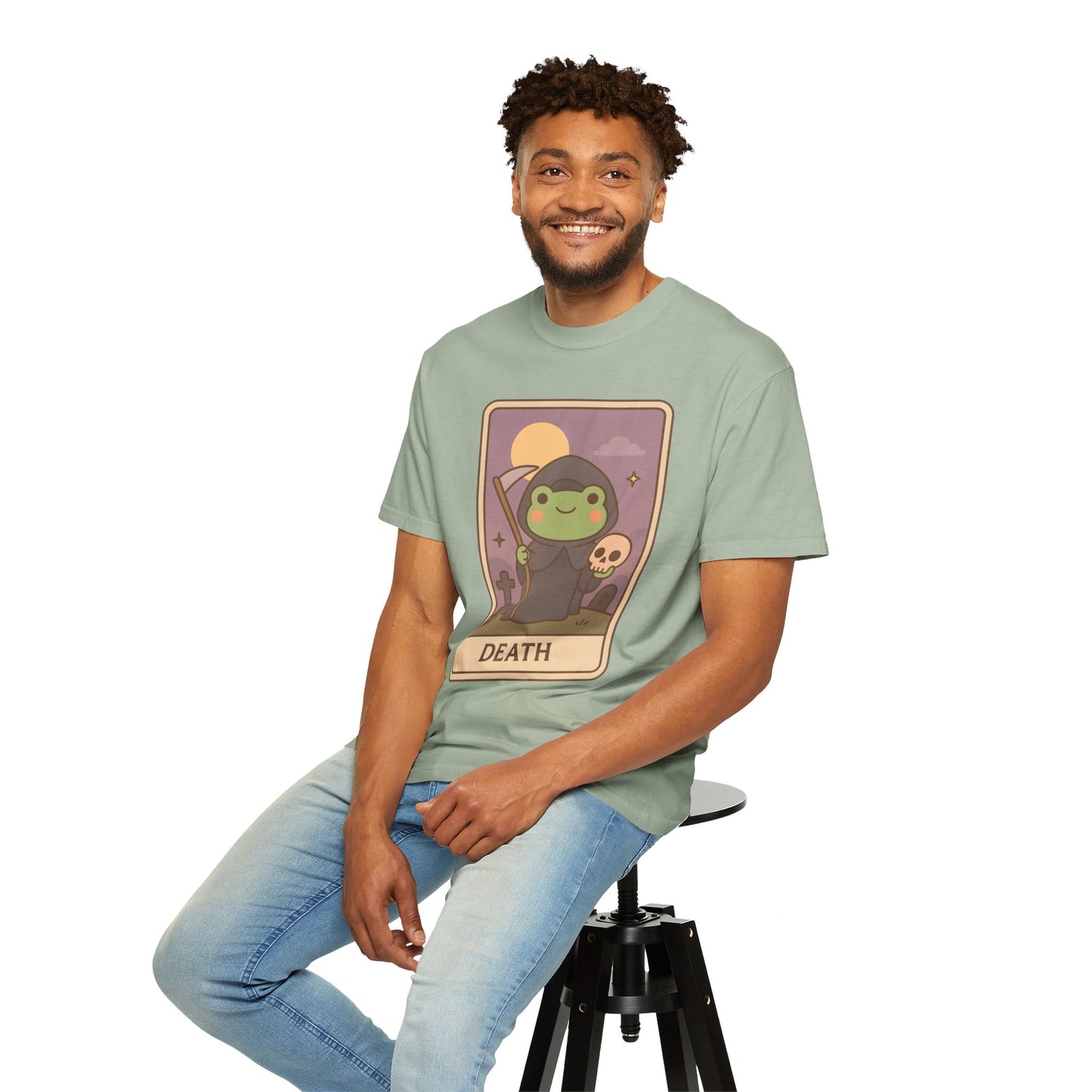 Unisex Garment-Dyed T-Shirt | Adorable Graphic T-shirt | Tarotoads! - “Death"