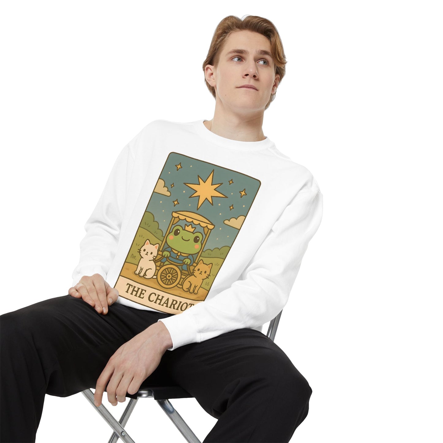 Cozy Tarotoads "The Chariot" Unisex Sweatshirt | Astrology Apparel, Perfect for Halloween, Gift for Friends Family, Great For Frog and Tarot Lovers, Great For Cold Weather