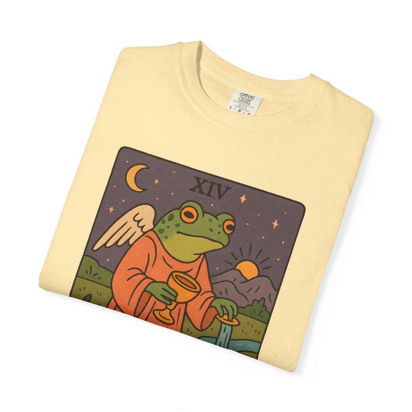 Frog Temperance T-Shirt | Unisex Vintage Style Tee for Nature Lovers, Tarot Fans, Eco-Friendly Gift, Bohemian Apparel, Casual Wear
