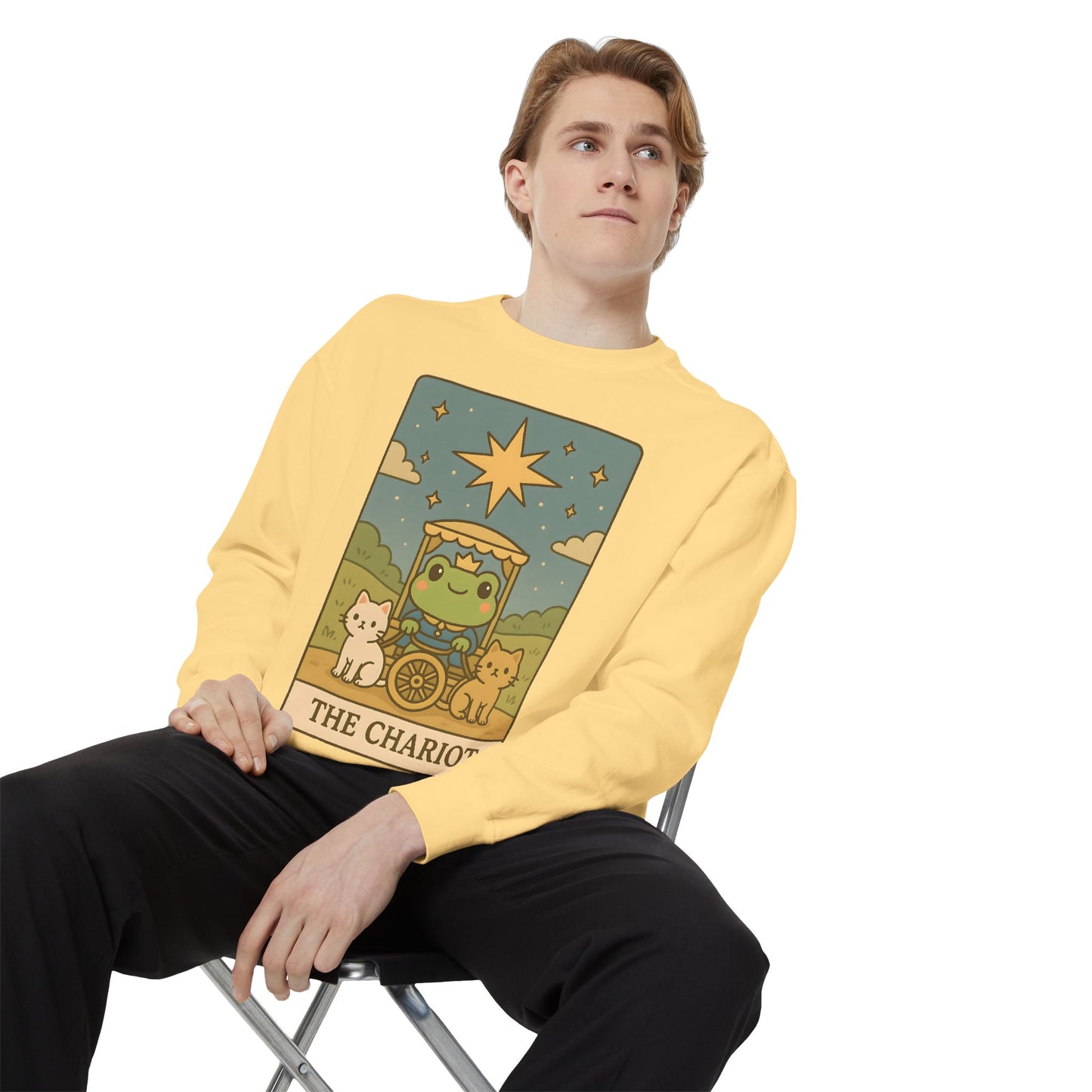 Cozy Tarotoads "The Chariot" Unisex Sweatshirt | Astrology Apparel, Perfect for Halloween, Gift for Friends Family, Great For Frog and Tarot Lovers, Great For Cold Weather
