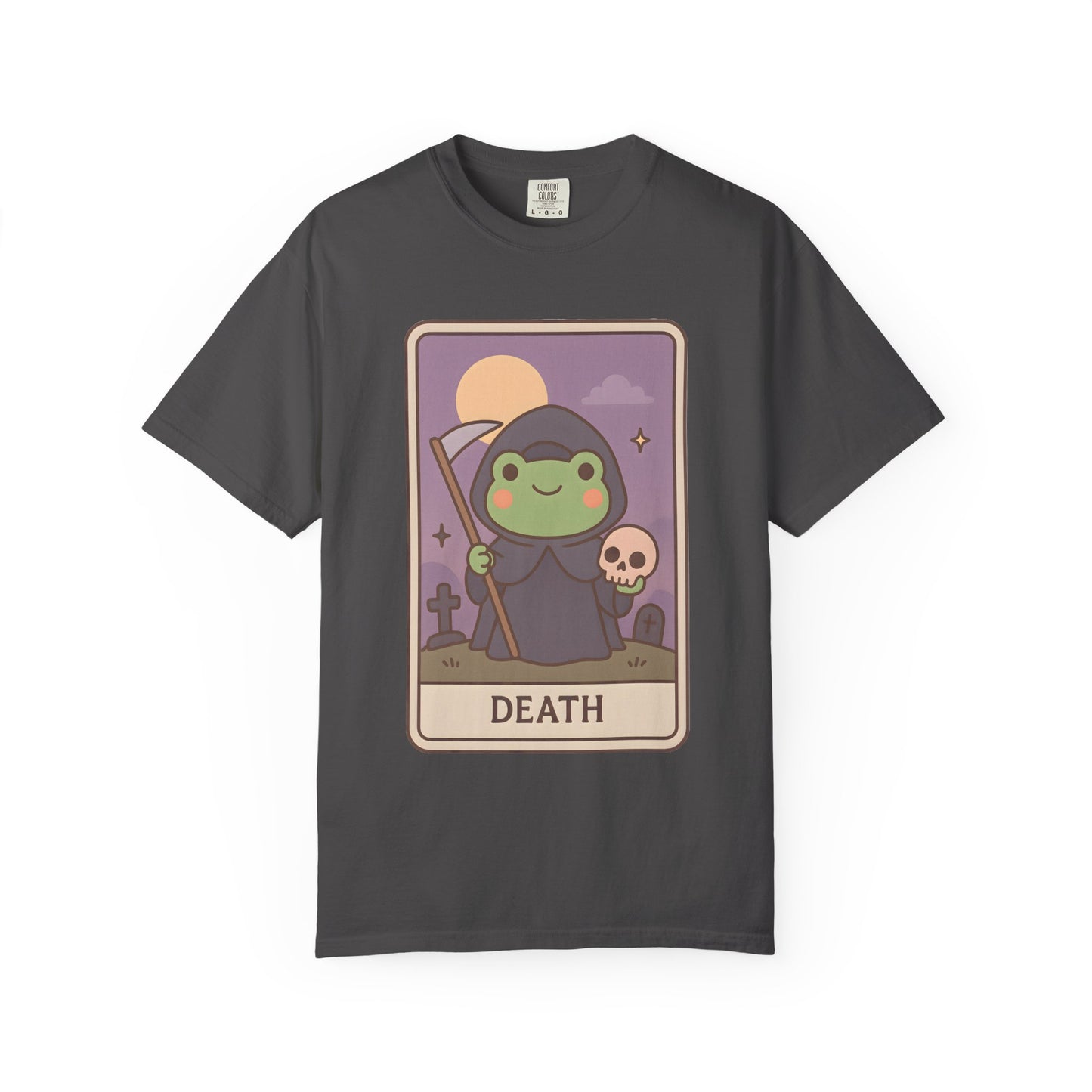 Cute Tarotoads "Death" Unisex T-Shirt | Great for Halloween, Warm And Cozy, Great Gift Idea, Astrology Apparel, Unique Tarot Graphic T-Shirt, Good For Cold Weather