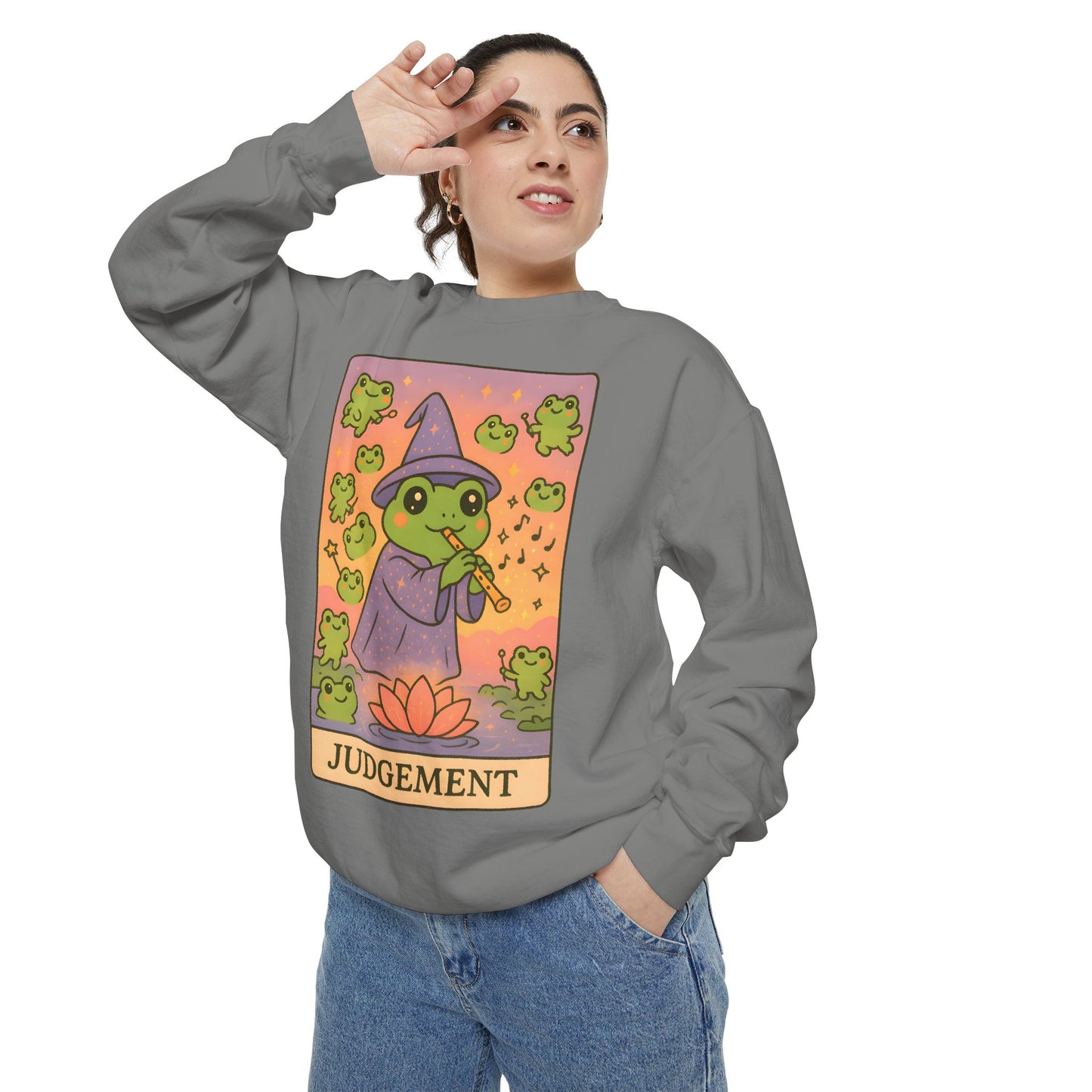 Cozy Tarotoads "Judgement" Unisex Sweatshirt | Astrology Apparel, Perfect for Casual Wear, Gift for Friends Family, Great For Frog and Tarot Lovers, Unisex Apparel