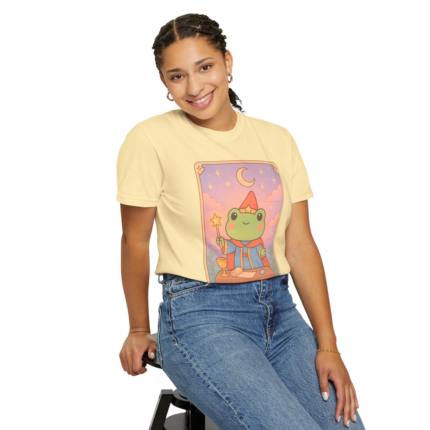 Unisex Garment-Dyed T-Shirt | Adorable Graphic T-shirt | Tarotoads! - “The Magician"