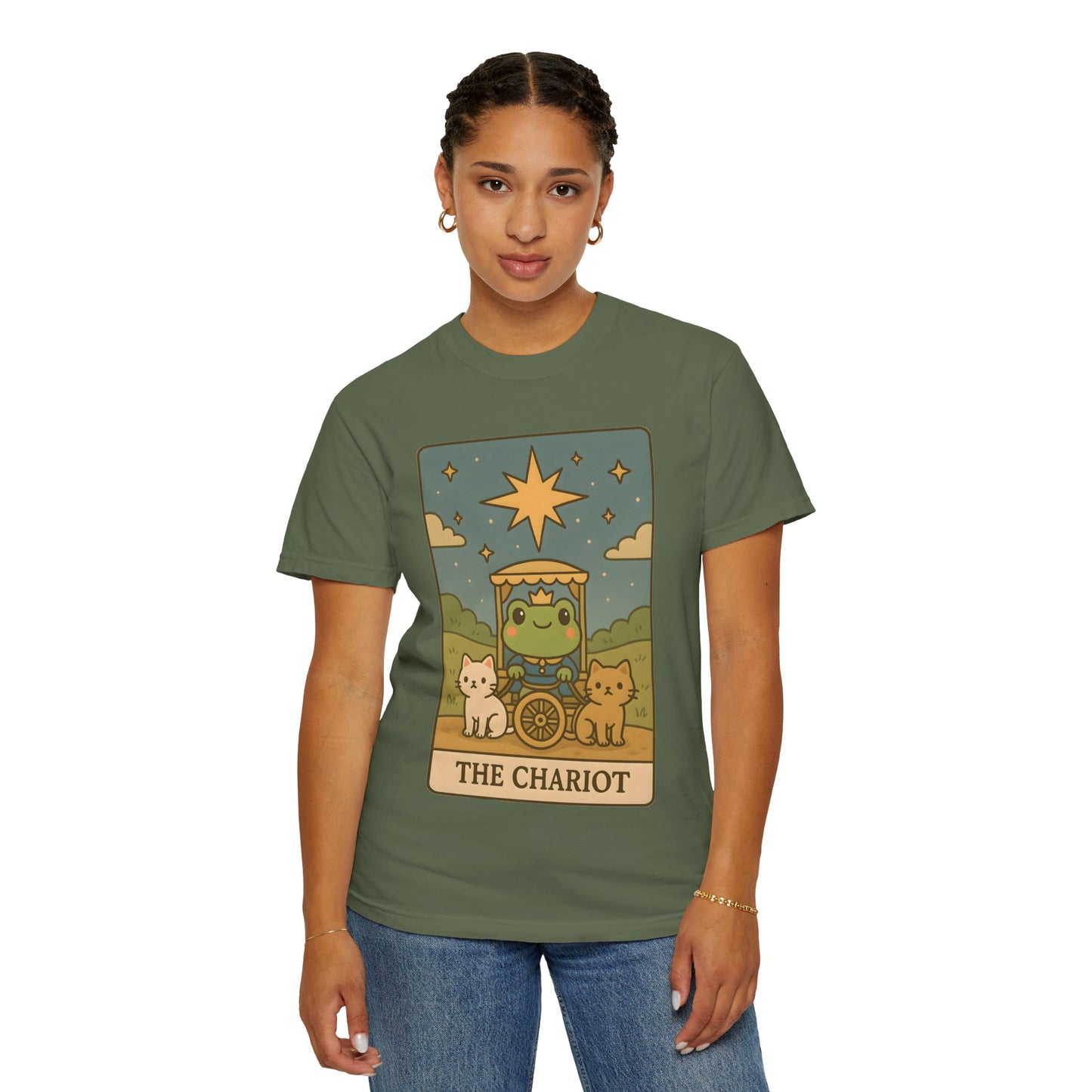Cute Tarotoads "The Chariot" Unisex T-Shirt | Great for Halloween, Warm And Cozy, Great Gift Idea, Astrology Apparel, Unique Tarot Graphic T-Shirt, Good For Cold Weather