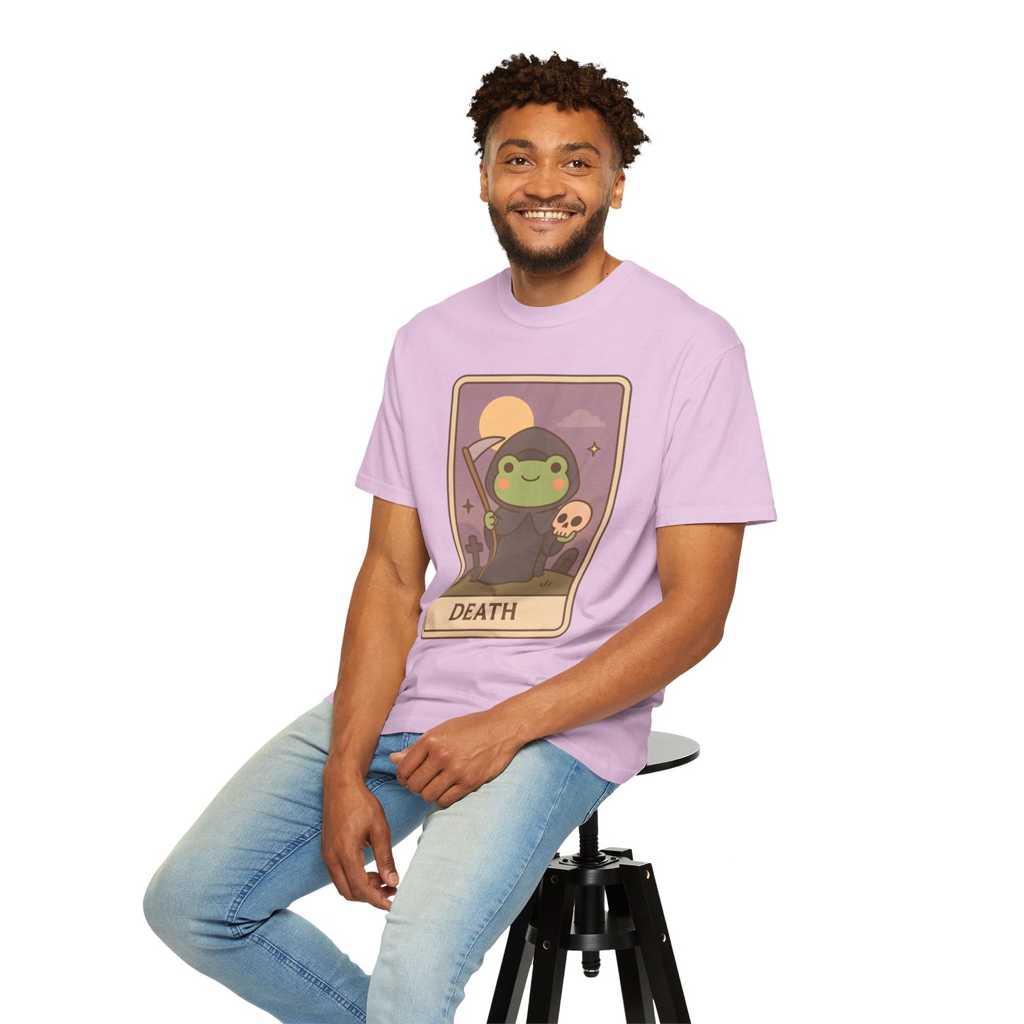 Unisex Garment-Dyed T-Shirt | Adorable Graphic T-shirt | Tarotoads! - “Death"