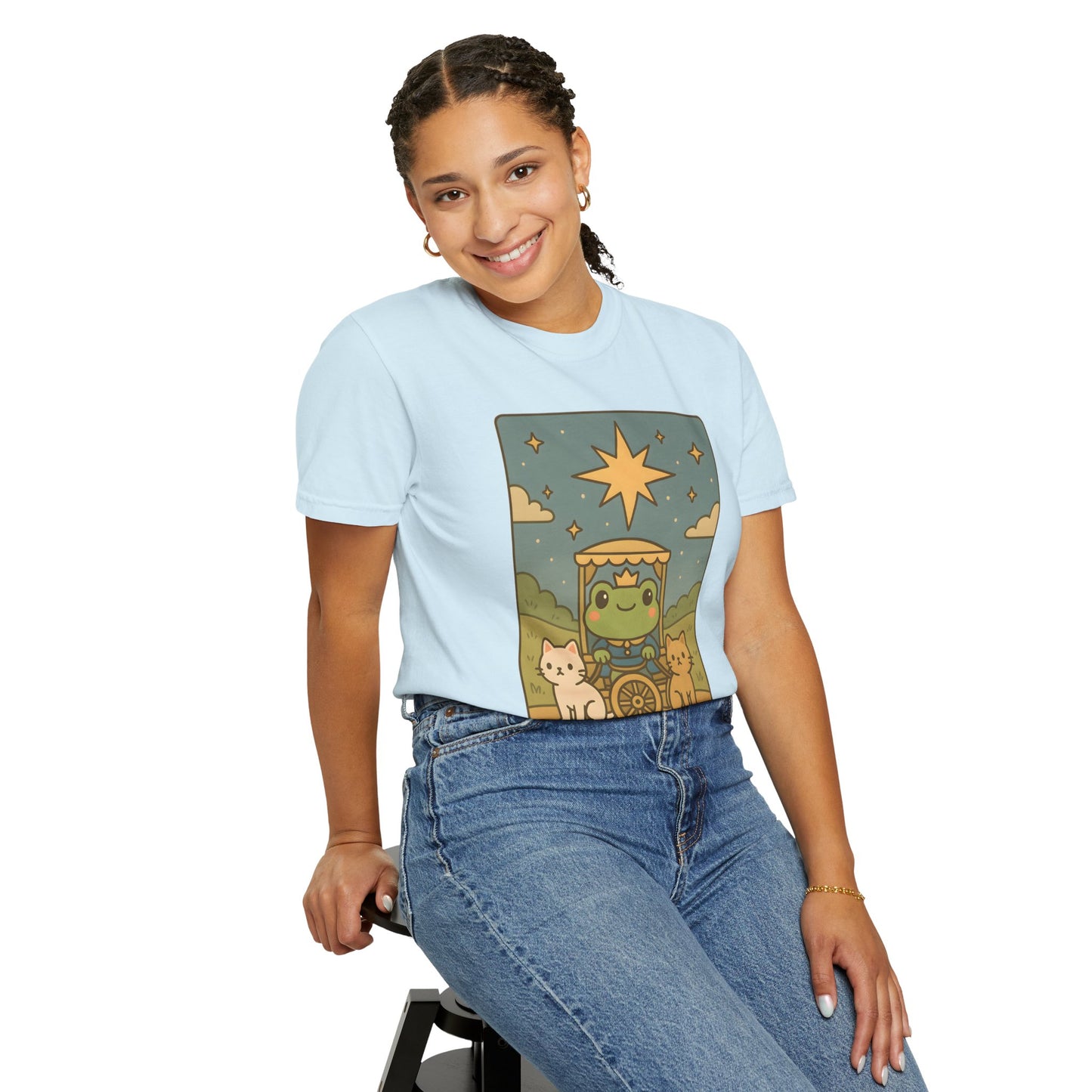 Cute Tarotoads "The Chariot" Unisex T-Shirt | Great for Halloween, Warm And Cozy, Great Gift Idea, Astrology Apparel, Unique Tarot Graphic T-Shirt, Good For Cold Weather