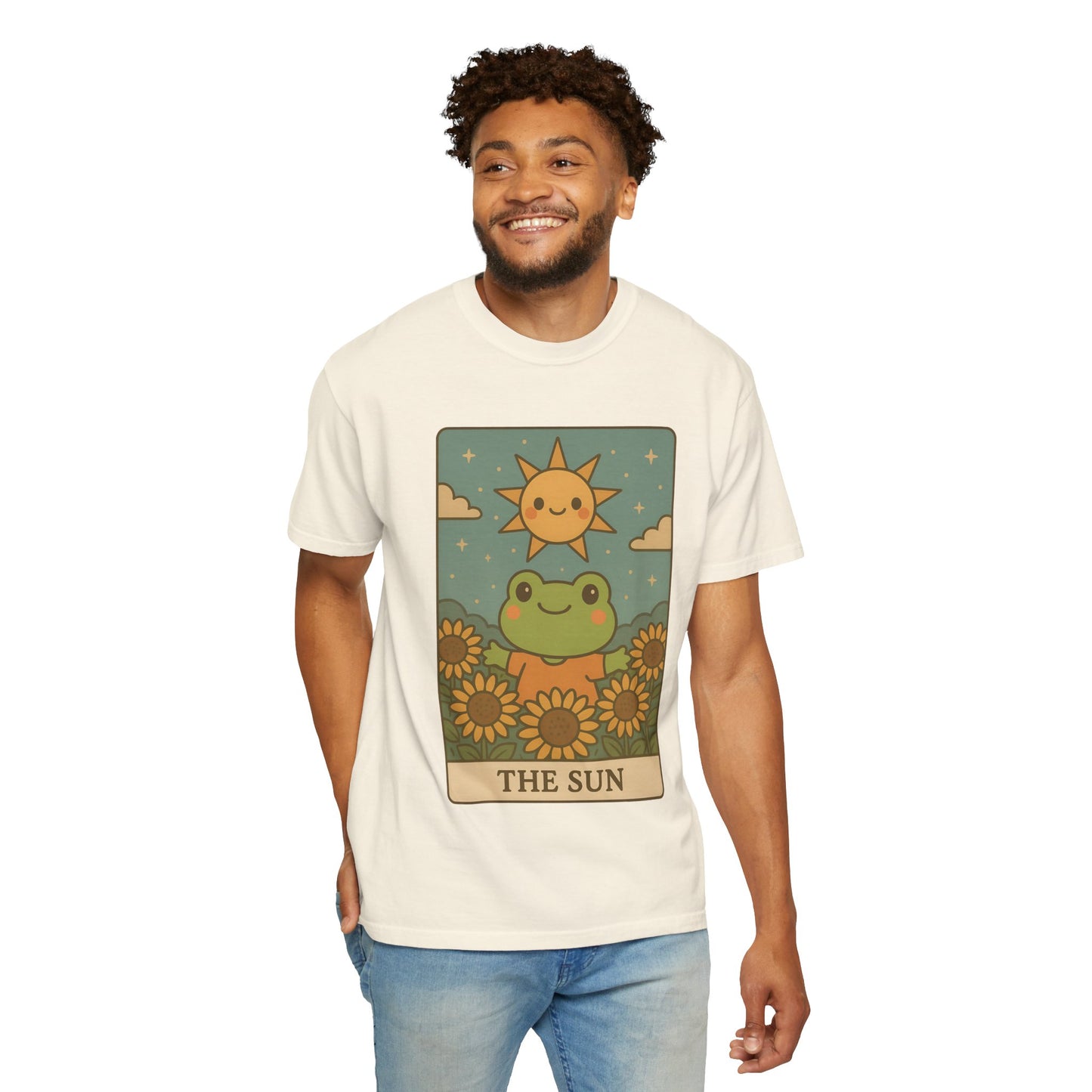 Cute Tarotoads "The Sun" Unisex T-Shirt | Great for Halloween, Warm And Cozy, Great Gift Idea, Astrology Apparel, Unique Tarot Graphic T-Shirt, Good For Cold Weather
