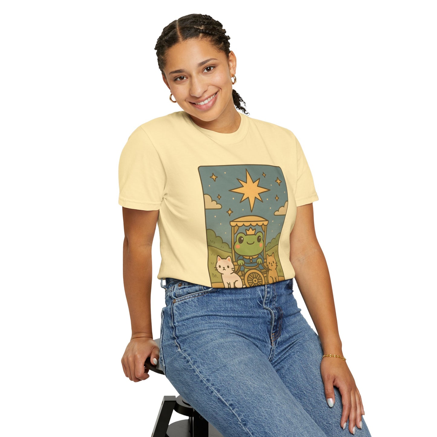 Cute Tarotoads "The Chariot" Unisex T-Shirt | Great for Halloween, Warm And Cozy, Great Gift Idea, Astrology Apparel, Unique Tarot Graphic T-Shirt, Good For Cold Weather
