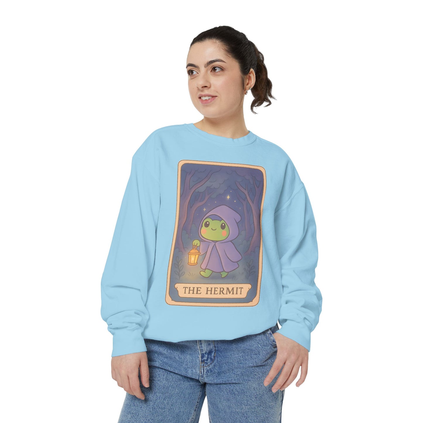 Cozy Tarotoads "The Hermit" Unisex Sweatshirt | Gift for Tarot Lovers, Astrology Apparel, Casual Everyday Wear