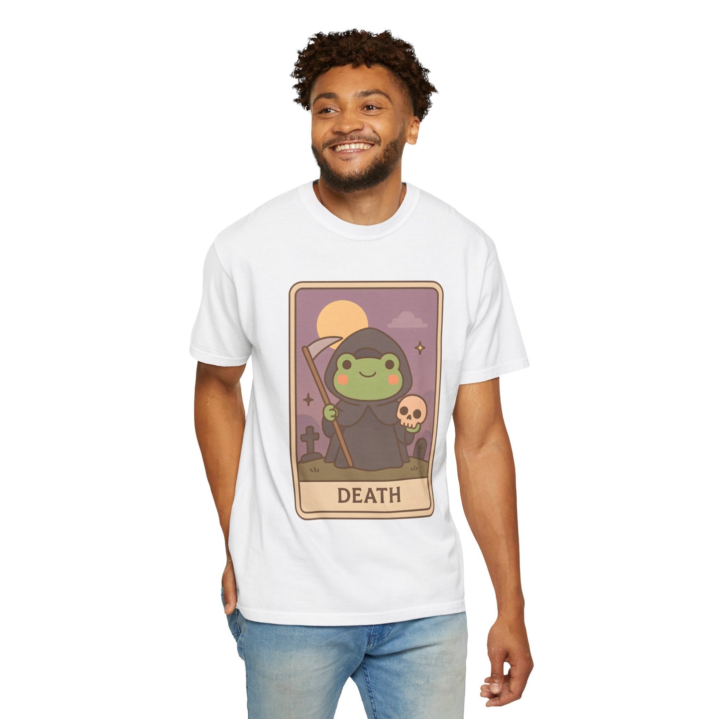 Unisex Garment-Dyed T-Shirt | Adorable Graphic T-shirt | Tarotoads! - “Death"