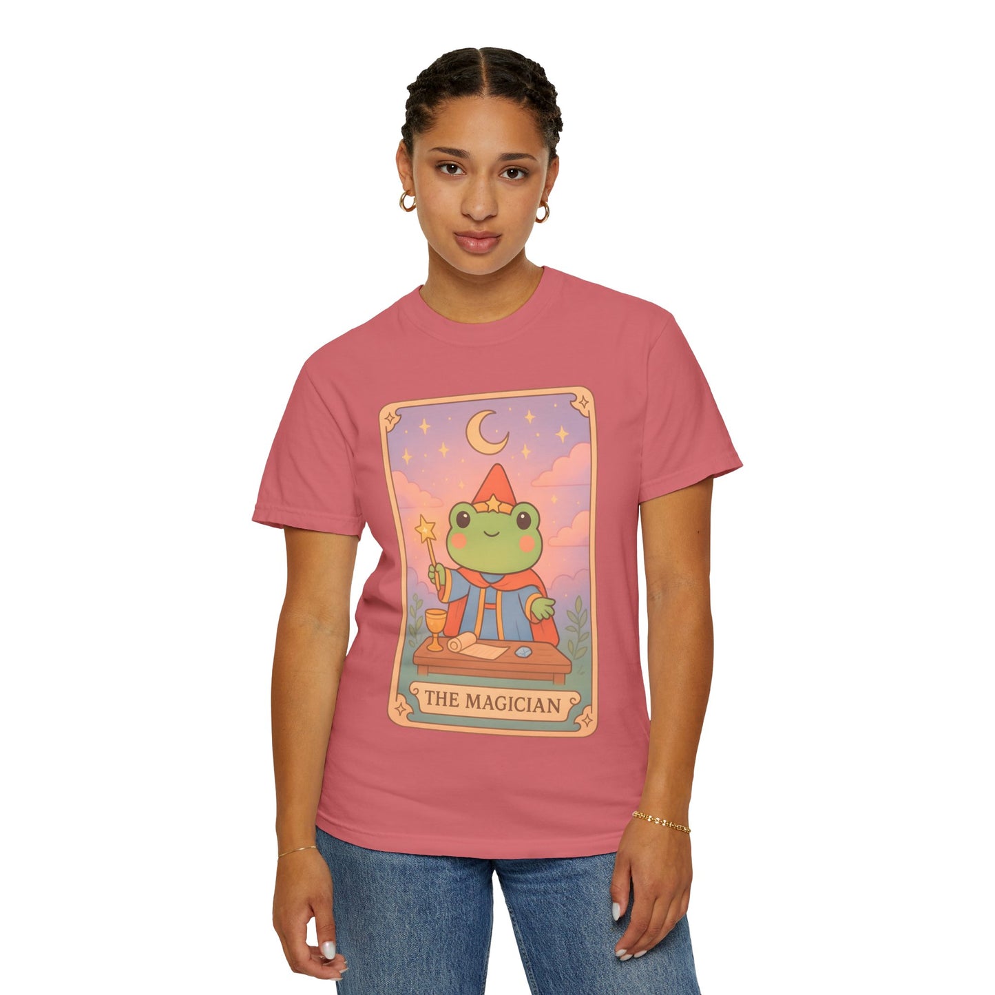 Unisex Garment-Dyed T-Shirt | Adorable Graphic T-shirt | Tarotoads! - “The Magician"