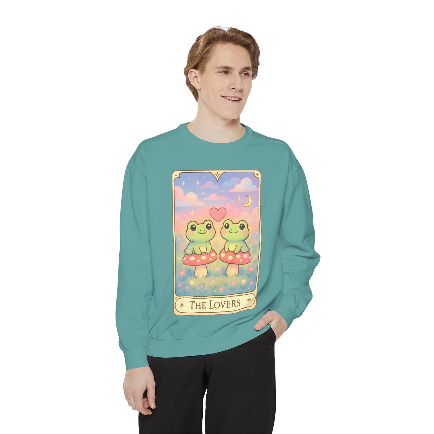 Cozy Tarotoads "The Lovers" Unisex Sweatshirt | Astrology Apparel, Perfect for Halloween, Gift for Friends Family, Great For Frog and Tarot Lovers, Great For Cold Weather