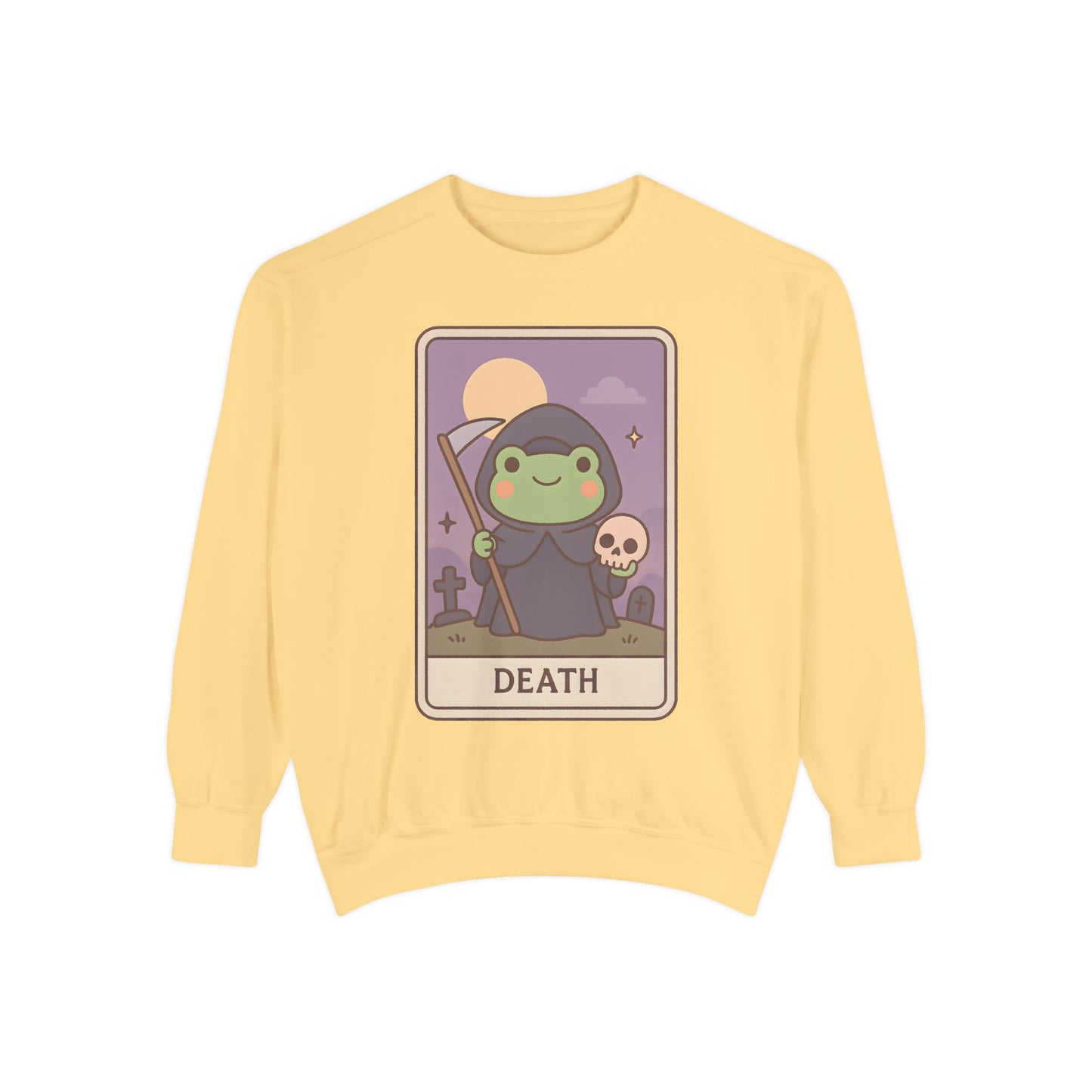 Cozy Tarotoads "Death" Unisex Sweatshirt | Astrology Apparel, Perfect for Halloween, Gift for Friends Family, Great For Frog and Tarot Lovers, Great For Cold Weather