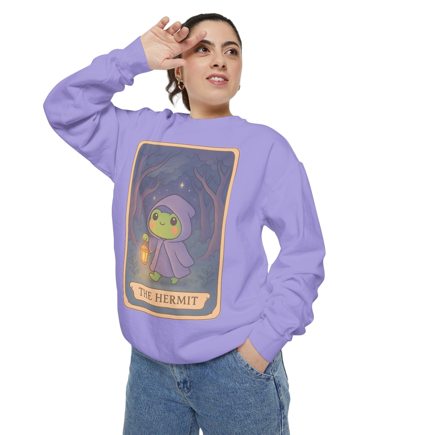 Cozy Tarotoads "The Hermit" Unisex Sweatshirt | Gift for Tarot Lovers, Astrology Apparel, Casual Everyday Wear