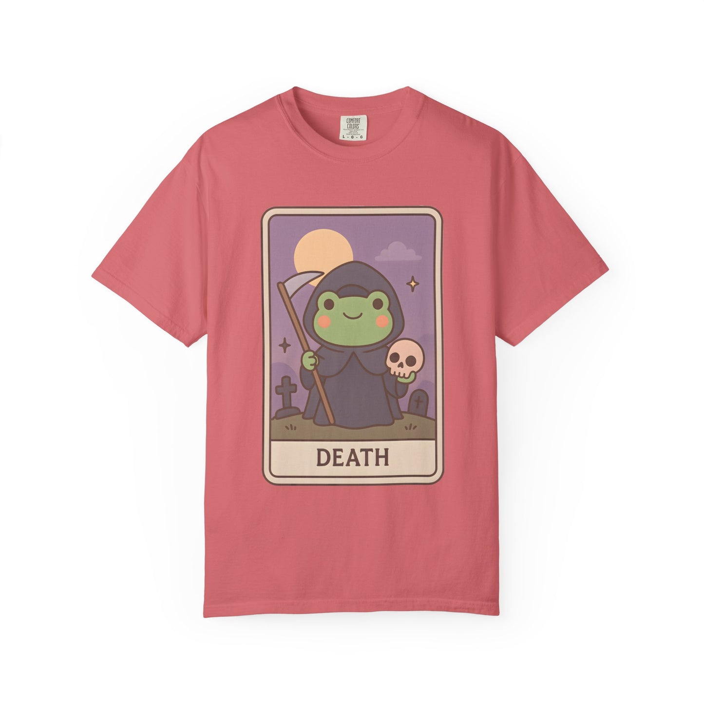 Cute Tarotoads "Death" Unisex T-Shirt | Great for Halloween, Warm And Cozy, Great Gift Idea, Astrology Apparel, Unique Tarot Graphic T-Shirt, Good For Cold Weather