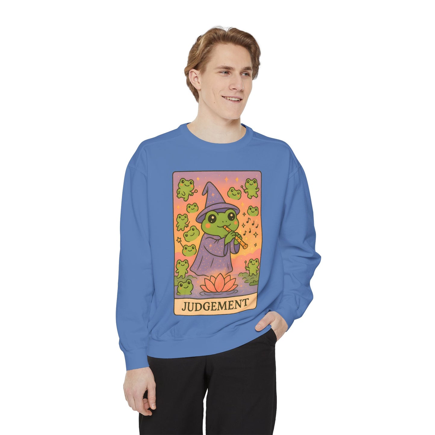 Cozy Tarotoads "Judgement" Unisex Sweatshirt | Astrology Apparel, Perfect for Casual Wear, Gift for Friends Family, Great For Frog and Tarot Lovers, Unisex Apparel
