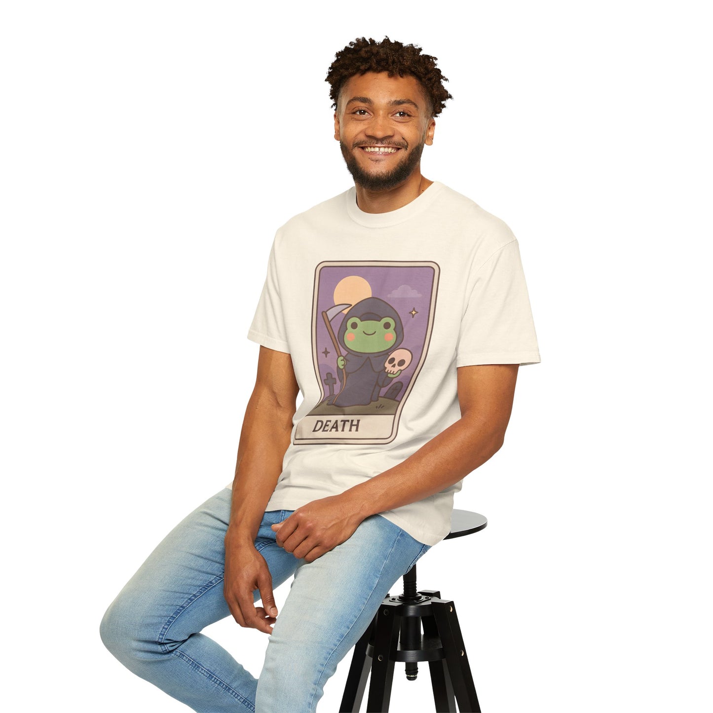 Cute Tarotoads "Death" Unisex T-Shirt | Great for Halloween, Warm And Cozy, Great Gift Idea, Astrology Apparel, Unique Tarot Graphic T-Shirt, Good For Cold Weather