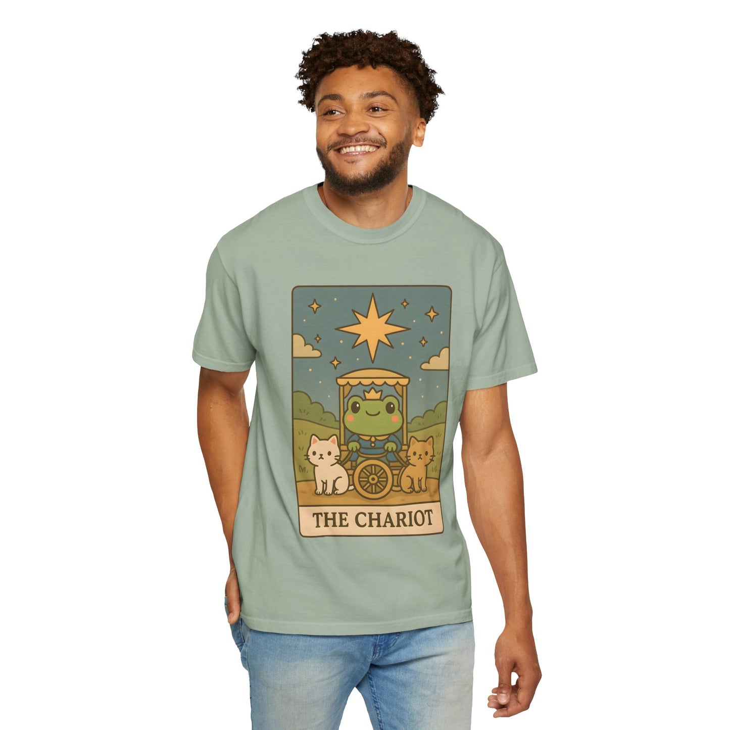 Cute Tarotoads "The Chariot" Unisex T-Shirt | Great for Halloween, Warm And Cozy, Great Gift Idea, Astrology Apparel, Unique Tarot Graphic T-Shirt, Good For Cold Weather
