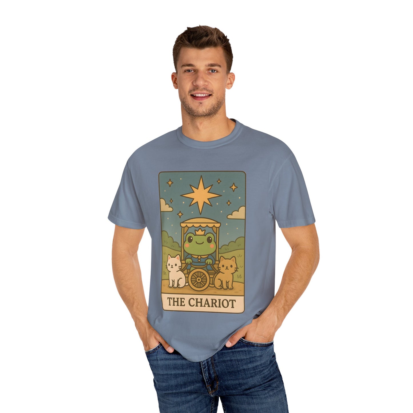 Cute Tarotoads "The Chariot" Unisex T-Shirt | Great for Halloween, Warm And Cozy, Great Gift Idea, Astrology Apparel, Unique Tarot Graphic T-Shirt, Good For Cold Weather