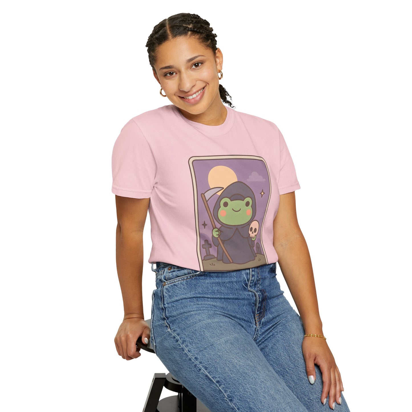 Cute Tarotoads "Death" Unisex T-Shirt | Great for Halloween, Warm And Cozy, Great Gift Idea, Astrology Apparel, Unique Tarot Graphic T-Shirt, Good For Cold Weather