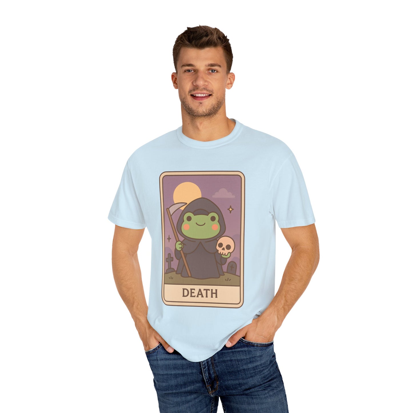 Unisex Garment-Dyed T-Shirt | Adorable Graphic T-shirt | Tarotoads! - “Death"
