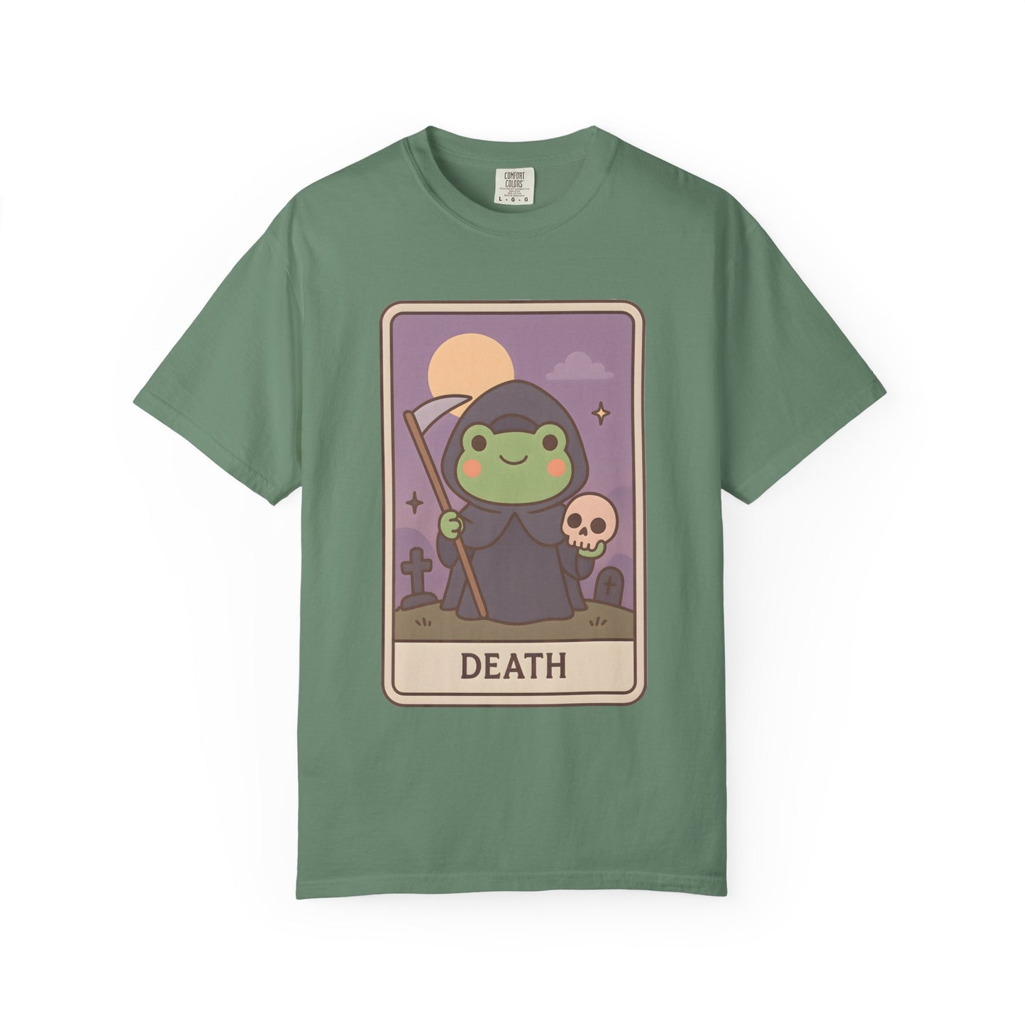 Cute Tarotoads "Death" Unisex T-Shirt | Great for Halloween, Warm And Cozy, Great Gift Idea, Astrology Apparel, Unique Tarot Graphic T-Shirt, Good For Cold Weather