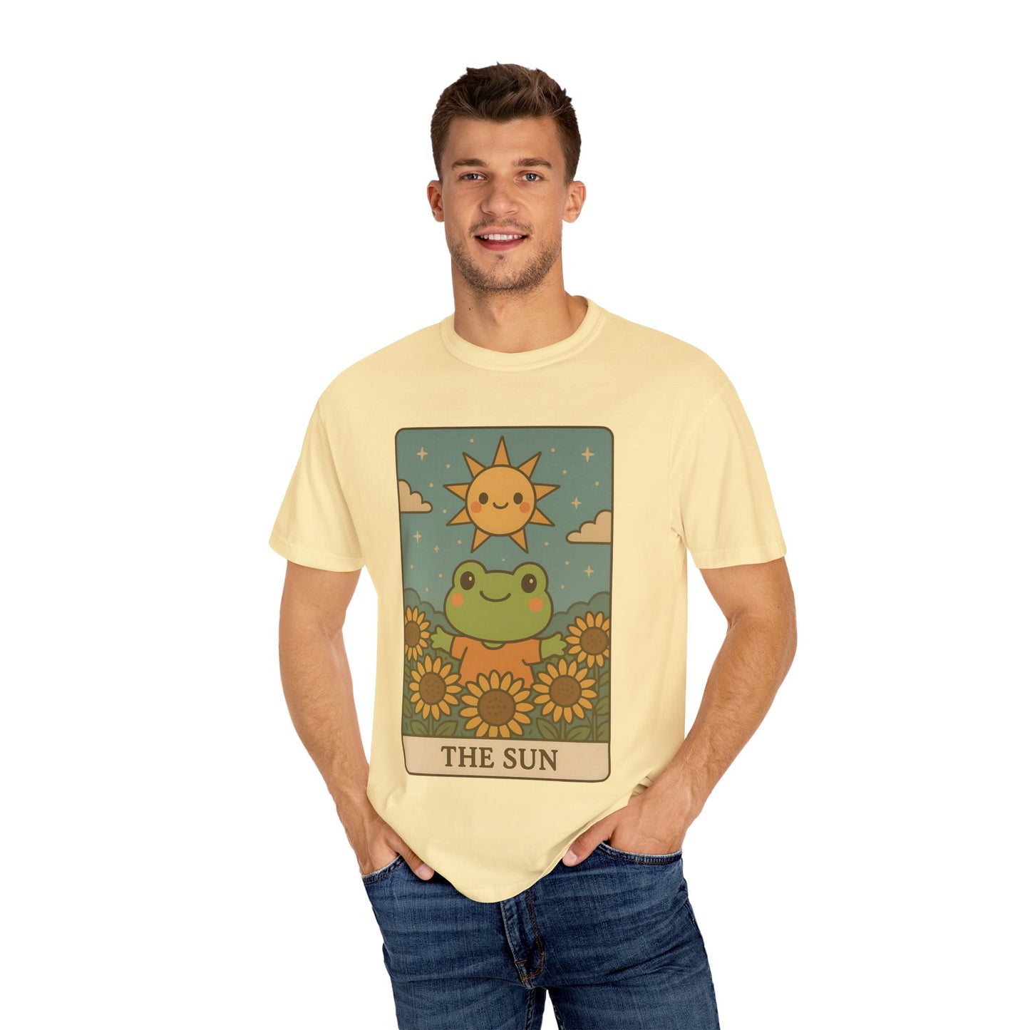 Cute Tarotoads "The Sun" Unisex T-Shirt | Great for Halloween, Warm And Cozy, Great Gift Idea, Astrology Apparel, Unique Tarot Graphic T-Shirt, Good For Cold Weather
