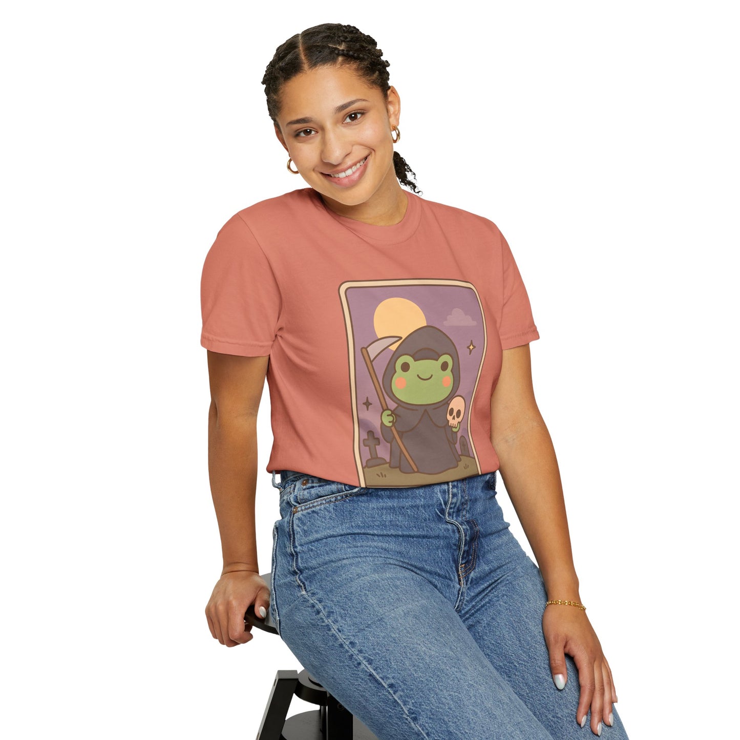 Unisex Garment-Dyed T-Shirt | Adorable Graphic T-shirt | Tarotoads! - “Death"
