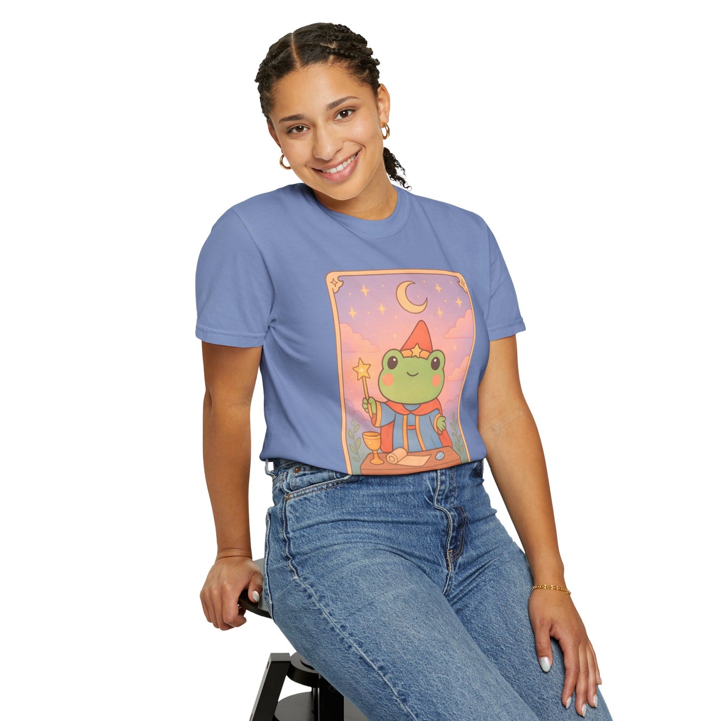Unisex Garment-Dyed T-Shirt | Adorable Graphic T-shirt | Tarotoads! - “The Magician"