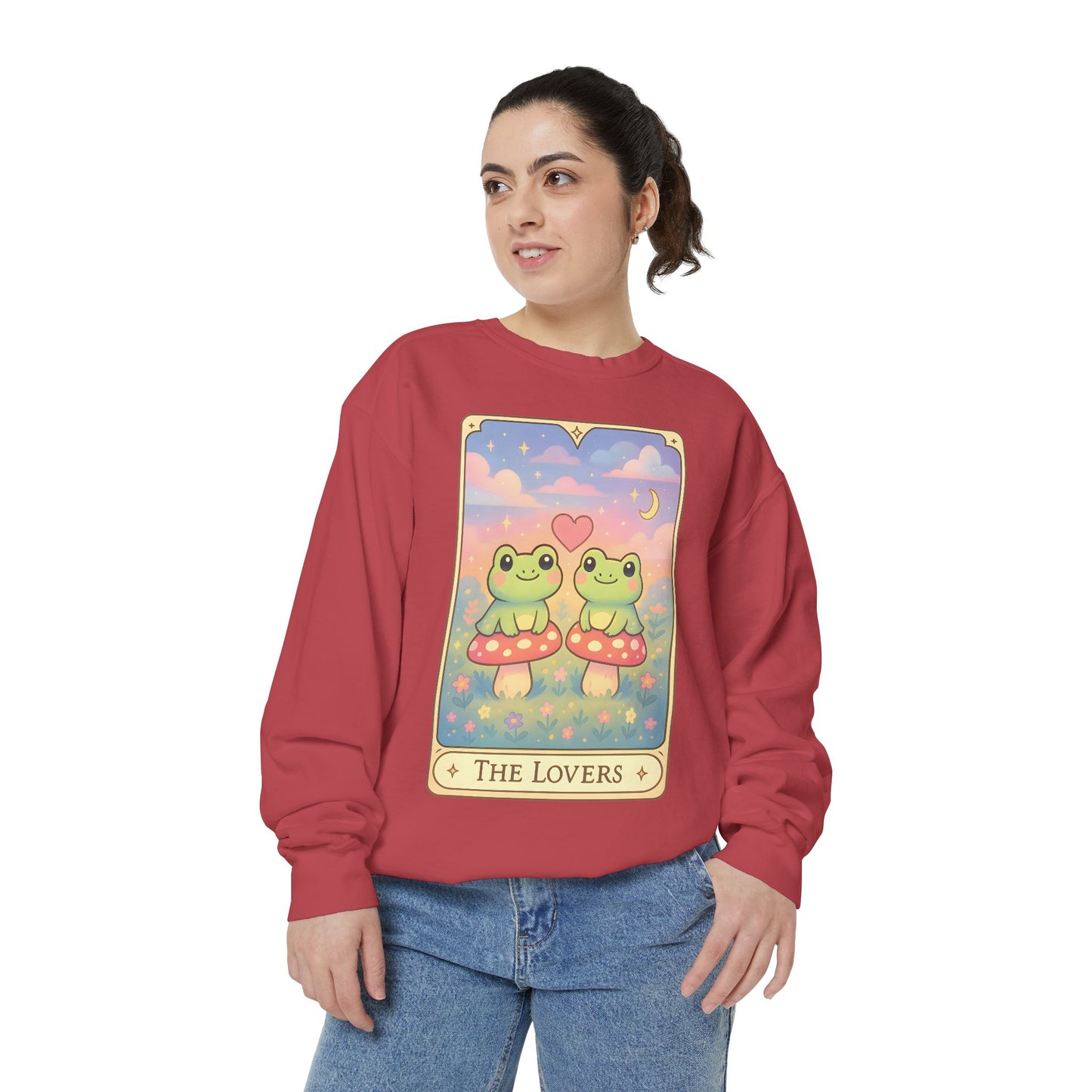 Cozy Tarotoads "The Lovers" Unisex Sweatshirt | Astrology Apparel, Perfect for Halloween, Gift for Friends Family, Great For Frog and Tarot Lovers, Great For Cold Weather