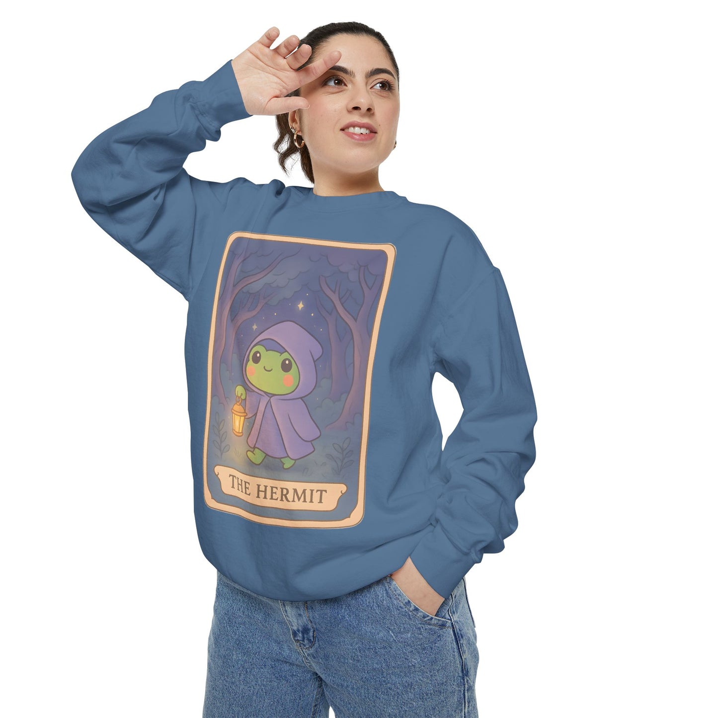 Cozy Tarotoads "The Hermit" Unisex Sweatshirt | Gift for Tarot Lovers, Astrology Apparel, Casual Everyday Wear