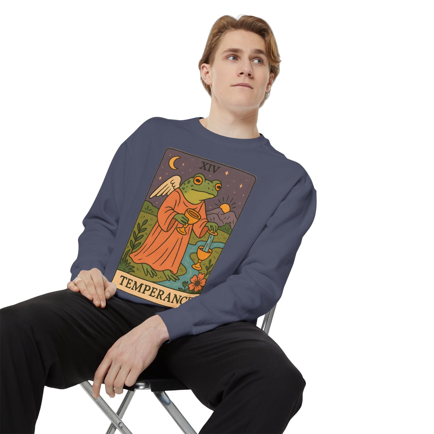 Cozy Tarotoads "Temperance" Unisex Sweatshirt | Adorable Casual Wear, Astrology Apparel, Unique Gift for Tarot Lovers