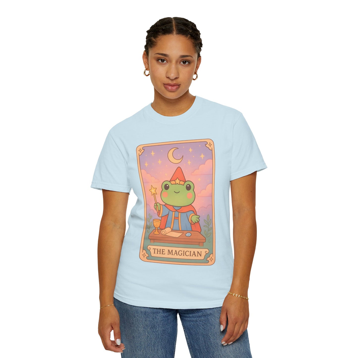 Unisex Garment-Dyed T-Shirt | Adorable Graphic T-shirt | Tarotoads! - “The Magician"