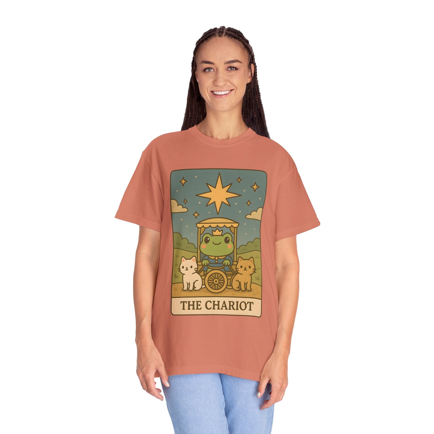 Cute Tarotoads "The Chariot" Unisex T-Shirt | Great for Halloween, Warm And Cozy, Great Gift Idea, Astrology Apparel, Unique Tarot Graphic T-Shirt, Good For Cold Weather