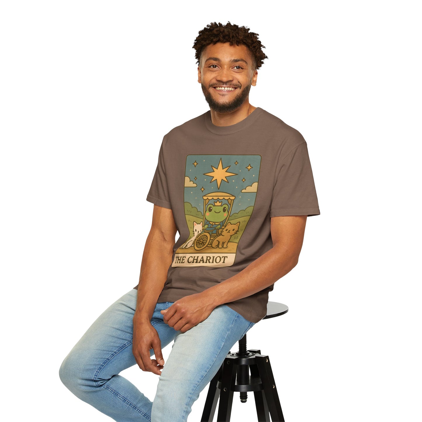 Cute Tarotoads "The Chariot" Unisex T-Shirt | Great for Halloween, Warm And Cozy, Great Gift Idea, Astrology Apparel, Unique Tarot Graphic T-Shirt, Good For Cold Weather