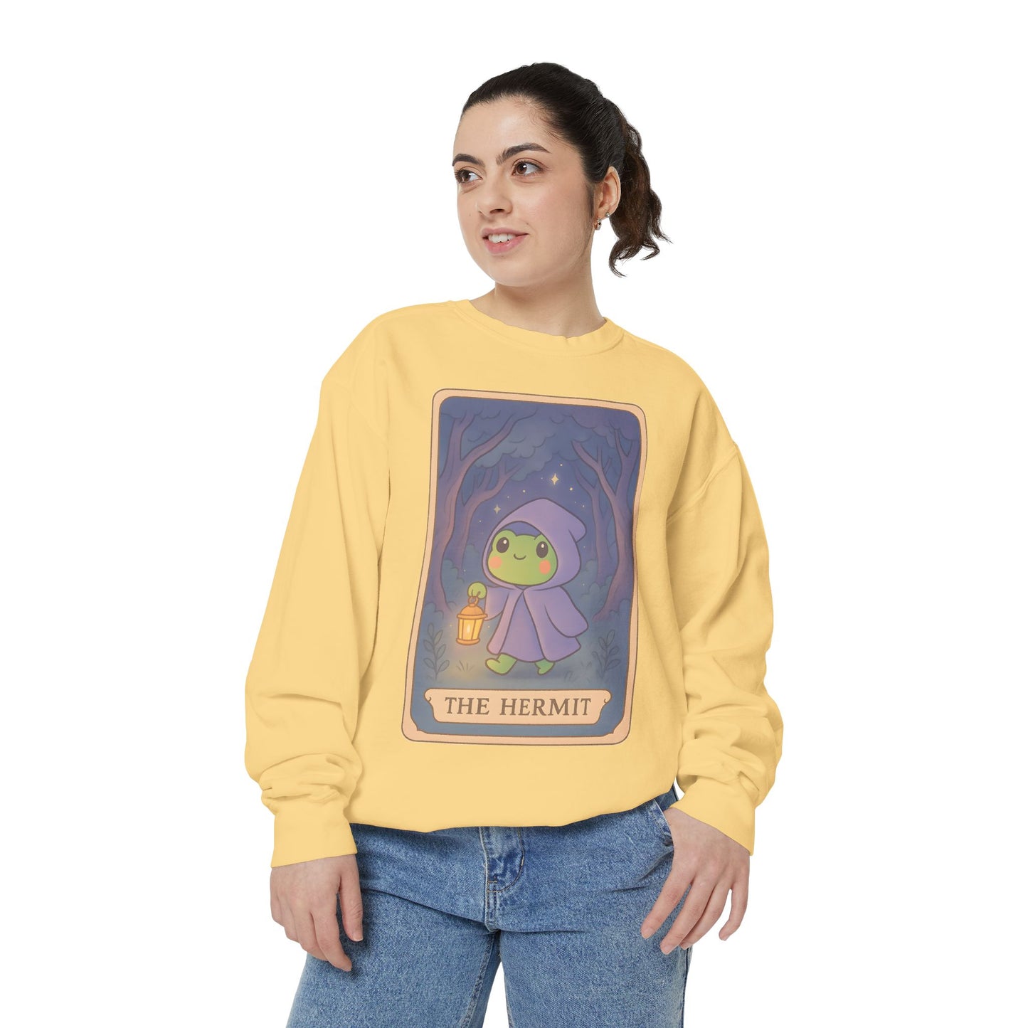 Cozy Tarotoads "The Hermit" Unisex Sweatshirt | Gift for Tarot Lovers, Astrology Apparel, Casual Everyday Wear