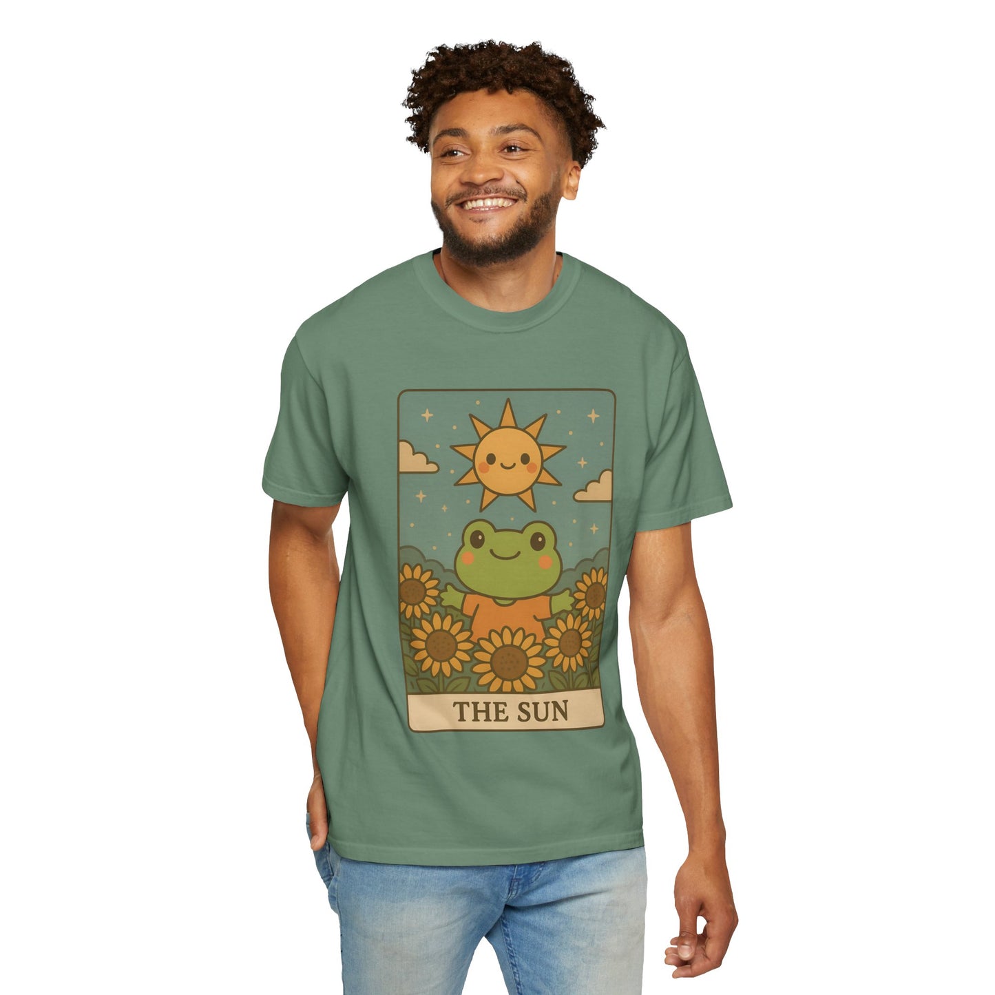 Cute Tarotoads "The Sun" Unisex T-Shirt | Great for Halloween, Warm And Cozy, Great Gift Idea, Astrology Apparel, Unique Tarot Graphic T-Shirt, Good For Cold Weather