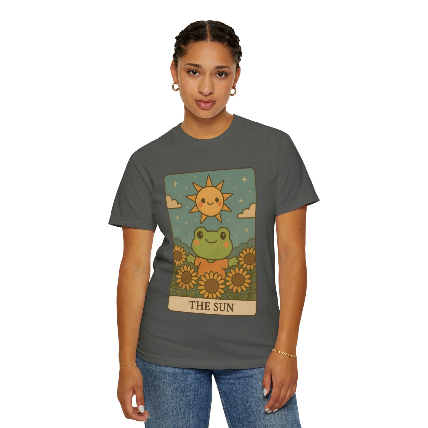 Cute Tarotoads "The Sun" Unisex T-Shirt | Great for Halloween, Warm And Cozy, Great Gift Idea, Astrology Apparel, Unique Tarot Graphic T-Shirt, Good For Cold Weather
