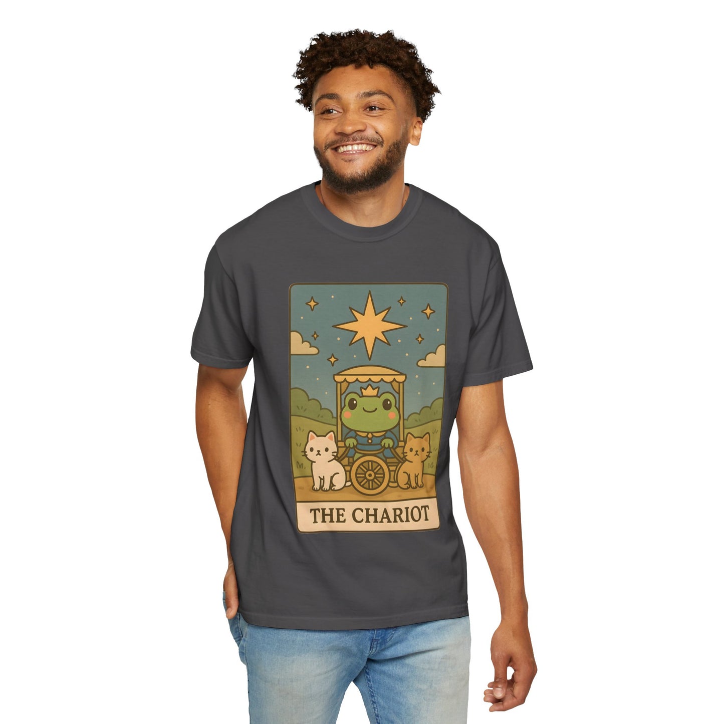 Cute Tarotoads "The Chariot" Unisex T-Shirt | Great for Halloween, Warm And Cozy, Great Gift Idea, Astrology Apparel, Unique Tarot Graphic T-Shirt, Good For Cold Weather