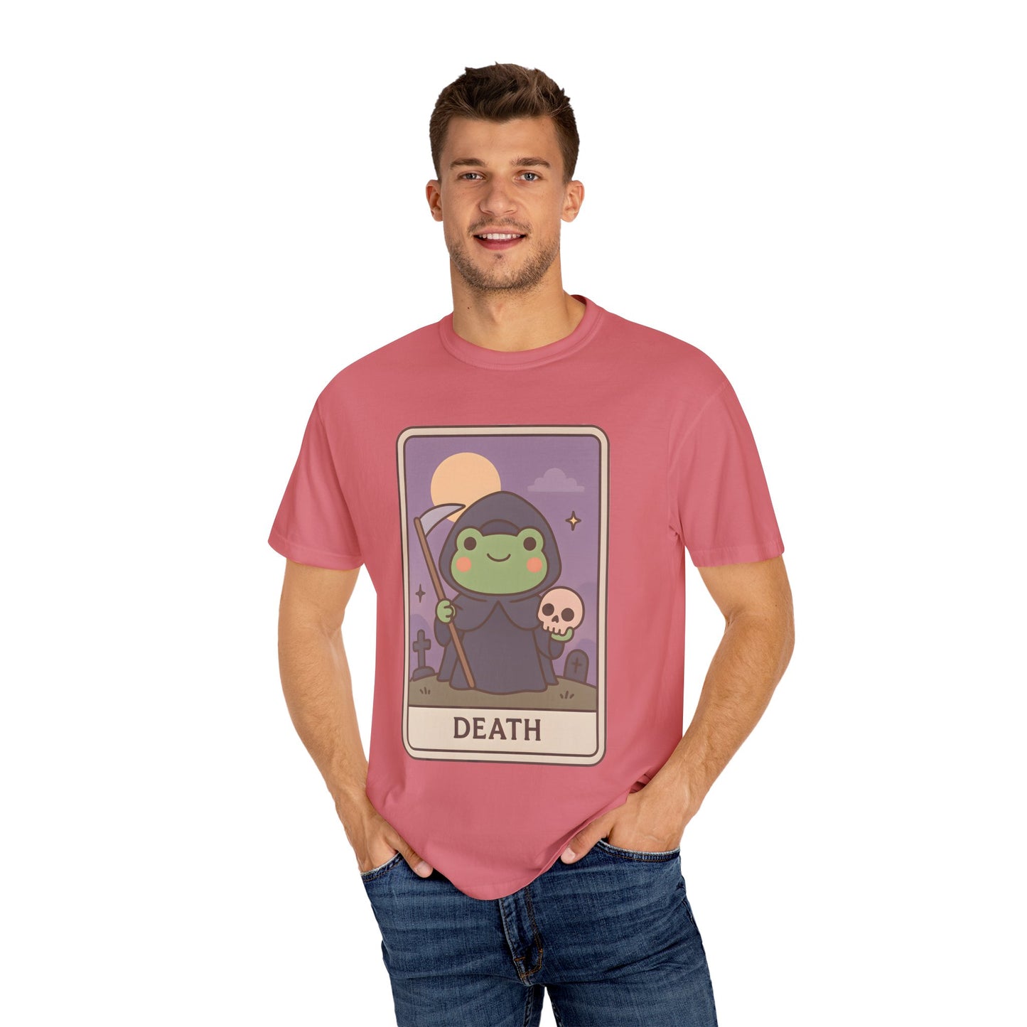 Cute Tarotoads "Death" Unisex T-Shirt | Great for Halloween, Warm And Cozy, Great Gift Idea, Astrology Apparel, Unique Tarot Graphic T-Shirt, Good For Cold Weather