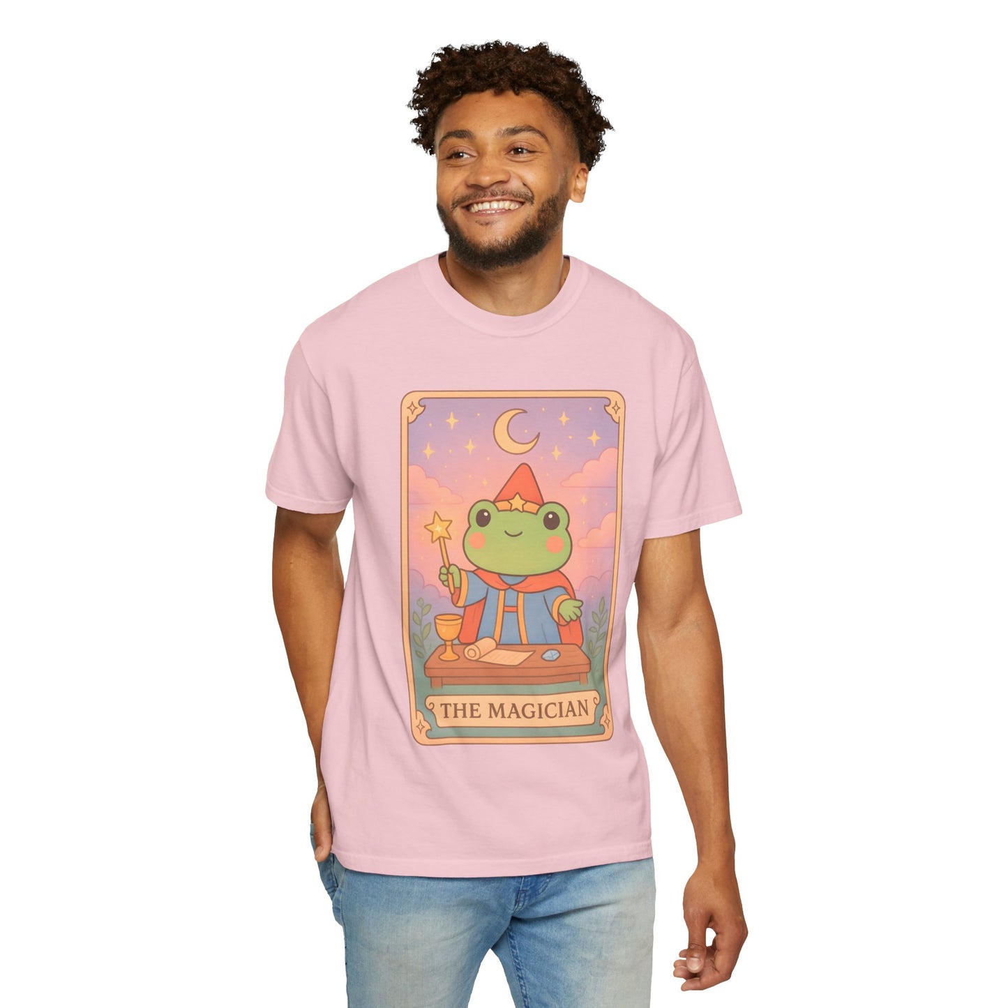 Unisex Garment-Dyed T-Shirt | Adorable Graphic T-shirt | Tarotoads! - “The Magician"
