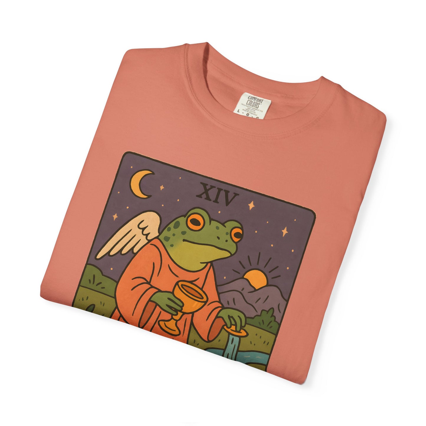 Frog Temperance T-Shirt | Unisex Vintage Style Tee for Nature Lovers, Tarot Fans, Eco-Friendly Gift, Bohemian Apparel, Casual Wear