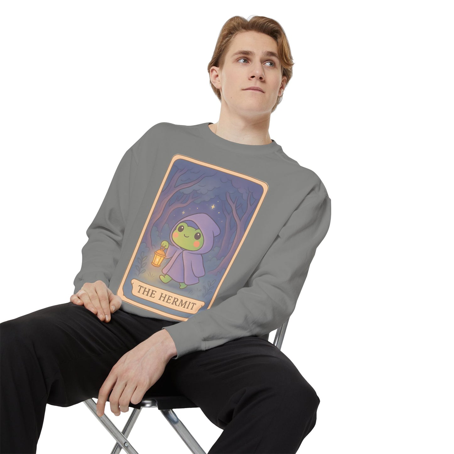 Cozy Tarotoads "The Hermit" Unisex Sweatshirt | Gift for Tarot Lovers, Astrology Apparel, Casual Everyday Wear