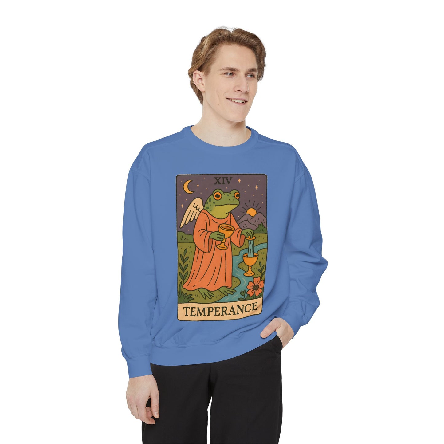 Cozy Tarotoads "Temperance" Unisex Sweatshirt | Adorable Casual Wear, Astrology Apparel, Unique Gift for Tarot Lovers