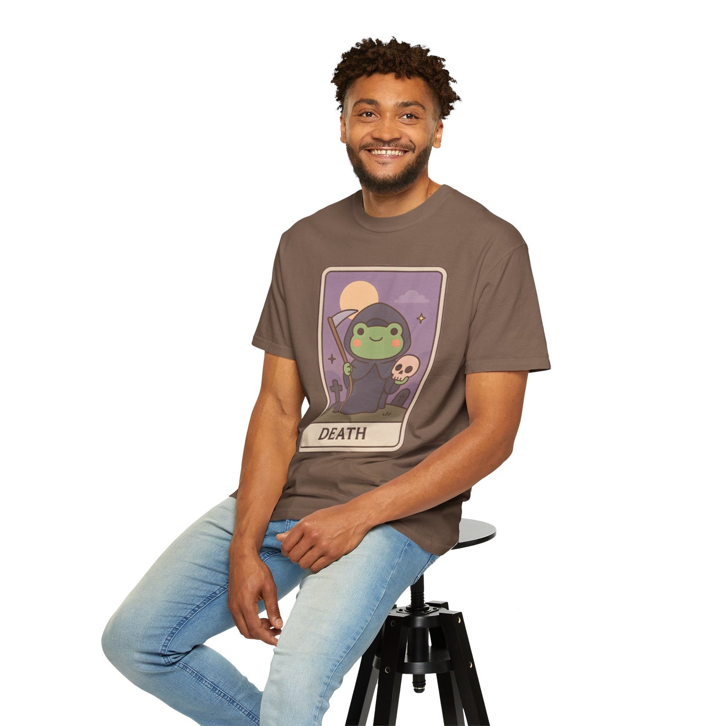 Cute Tarotoads "Death" Unisex T-Shirt | Great for Halloween, Warm And Cozy, Great Gift Idea, Astrology Apparel, Unique Tarot Graphic T-Shirt, Good For Cold Weather