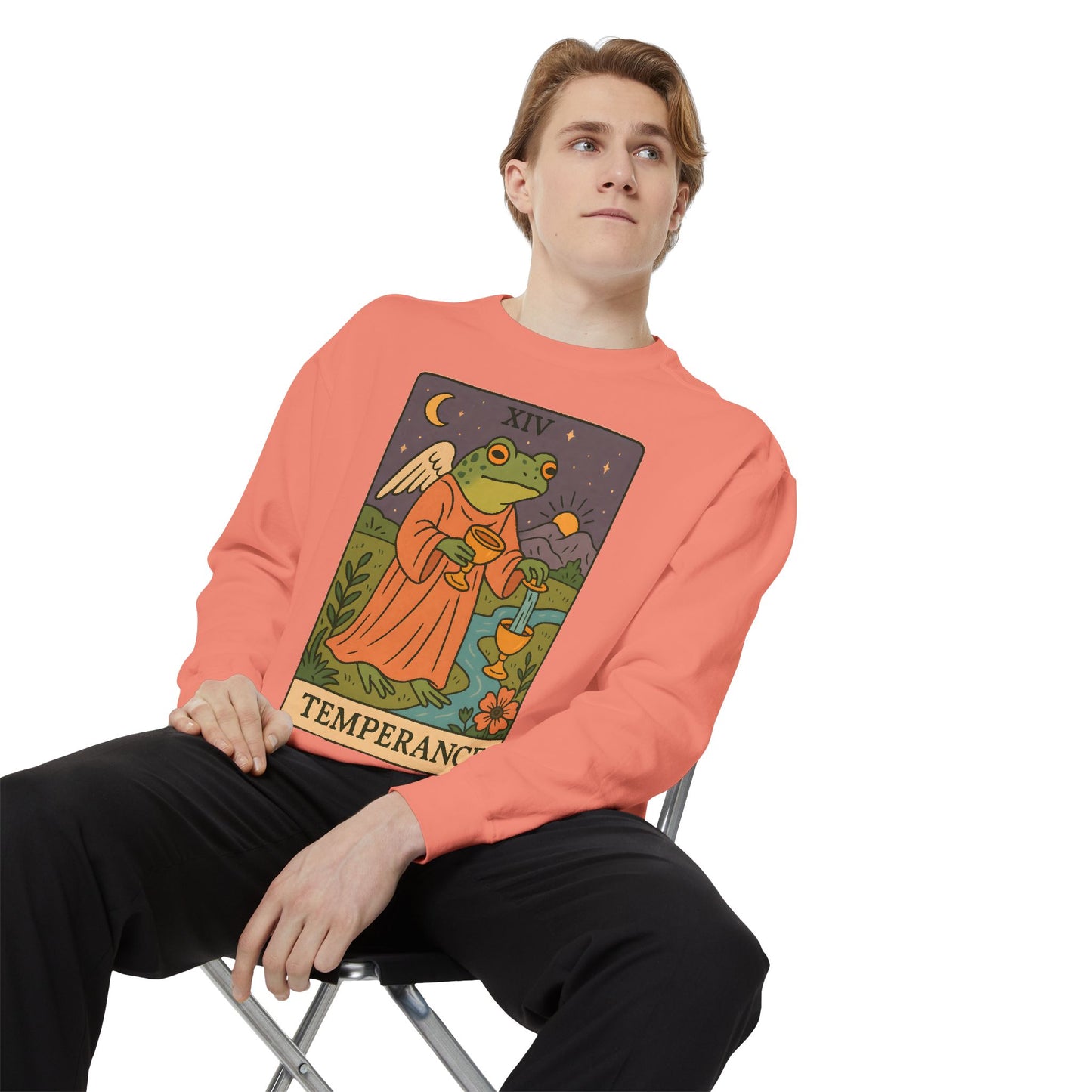 Cozy Tarotoads "Temperance" Unisex Sweatshirt | Adorable Casual Wear, Astrology Apparel, Unique Gift for Tarot Lovers